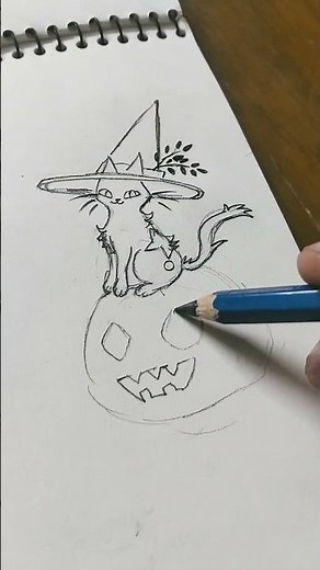 How to draw a Halloween cat #art #easy# jubaydah paper origami #doodle