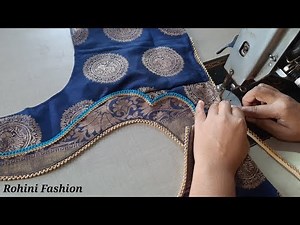 Beautiful patchwork blouse back neck design|cutting and stitching back neck