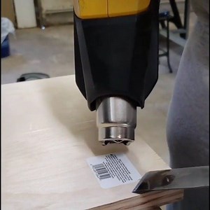 30K views · 19 reactions | Watch and see how Freeman Furnishings used her FURNO heat gun to quickly remove stickers from plywood. This is also a great hack for removing price stickers on presents during the holidays!  | Wagner Painting | Facebook