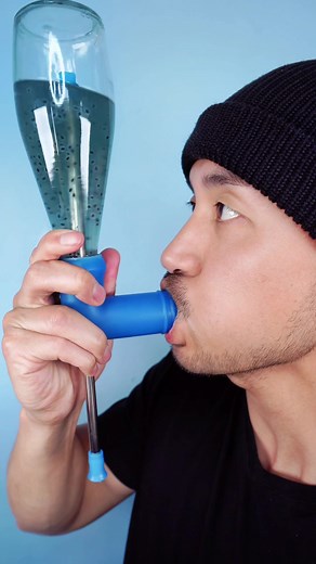 Bottled Frog Eggs Drink: Unique Basil Seed Beverage Mukbang