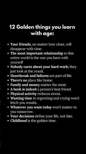 12 Golden Lessons You Only Learn With Age