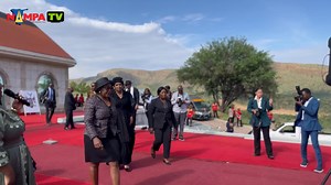 ARRIVAL: Watch the former first lady of Namibia Monica Geingos arrive at the commemoration ceremony of the late President Dr. Hage. G Geingob at Heroes’ Acre this morning. Geingob passed on the 4th of February 2024. (Video: Justina Shuumbwa) #NampaTV | Namibia Press Agency