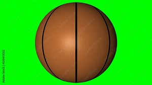 Basketball rotating over a chroma key background. Seamlessly loops.