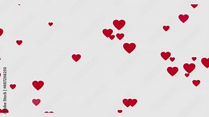 red hearts flying icon, love animation, Flying Hearts motion background. Valentine's day, Love Heart Icon of Social media Floating Up in Black background. Red heart flying with black background.