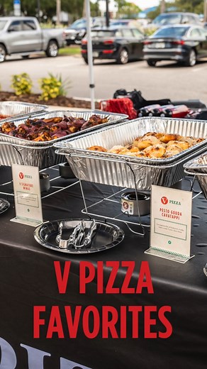 Planning a holiday gathering? Skip the cooking and let V Pizza take care of it. Pizza, wings, pasta—something for everyone, no oven required. Book your catering today: http://bit.ly/4nXqMI3 | V Pizza
