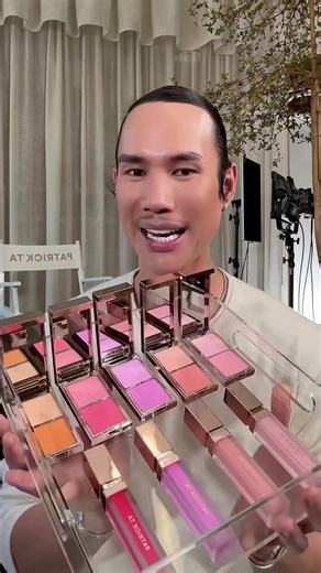 Meet Transition Blush 🌸️🧡 Patrick's 3-step system made to brighten, blush, and blur for a flawless transition of color from undereye to cheek. Launching 5/27 at Patrickta.com and 5/28 at @sephora 💜 @patrick ta