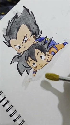 drawing chibi style goku and vegeta