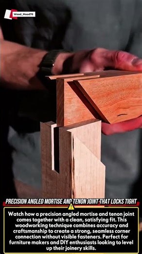 Precision Angled Mortise and Tenon Joint That Locks Tight #woodworking #satisfying