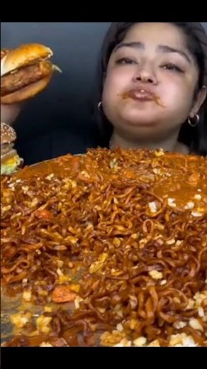 Maddy Eating spicy biryani noodles recipe mukbang big bite's
