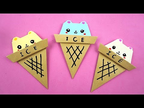 Basteln mit papier: Eistüte aus papier basteln - Origami Eis falten | DIY Bastelideen