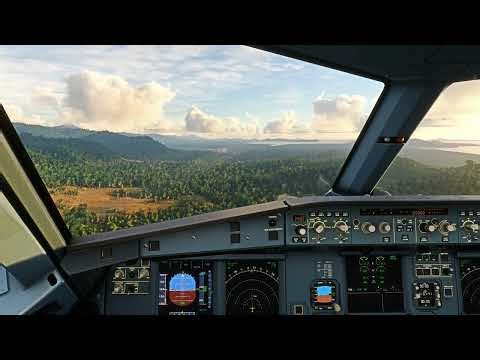 Cockpit AirAsia A320 Landing at Ranong [VTSR] Airport Thailand
