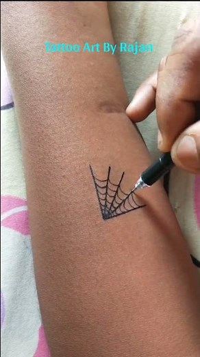 How to make spider net tattoo on hand