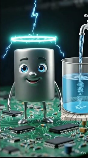 how capacitor works explained in 3d visuals #capacitor #electronic #Transistor