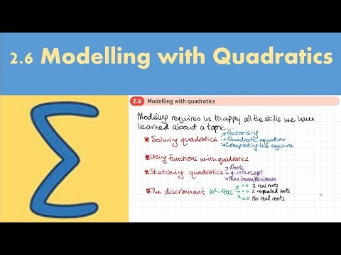 2.6 Modelling with quadratics (Pure 1 - Chapter 2: Quadratics)