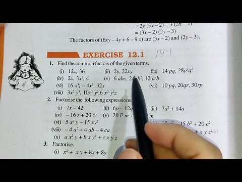 Ex-12.1 Chapter -12 Factorisation || Class 8th Maths