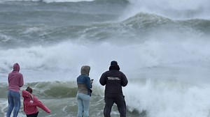 Hurricane Lee sends in big surf to Nauset Beach in East Orleans