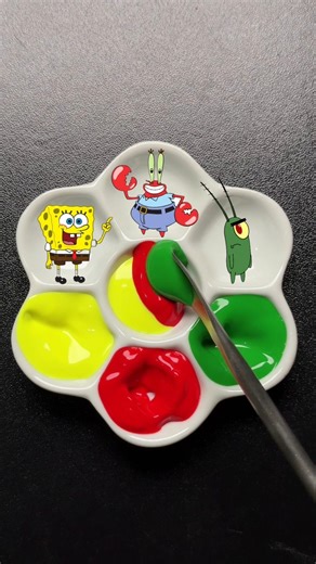 SpongeBob Color Mixing #spongebob #colormixing #satisfying #shahnewaz1