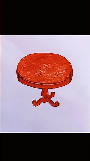 How to draw a round table step by step | Easy furniture drawing | Easy drawing |