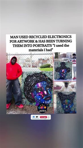 This man turns old electronics into incredible portraits ♻️🎨 #shorts #trending #viral