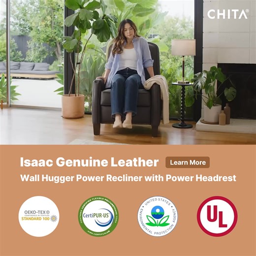The Isaac Recliner features 𝗱𝘂𝗮𝗹 𝗺𝗼𝘁𝗼𝗿 𝘁𝗲𝗰𝗵 𝗨𝗟-𝗰𝗲𝗿𝘁𝗶𝗳𝗶𝗲𝗱 𝗮𝗰𝘁𝘂𝗮𝘁𝗼𝗿, offering safe, reliable comfort. Adjust between 𝟭𝟬𝟬–𝟭𝟯𝟱° and headrest tilt independently—because one fit doesn’t suit all. 🛒 Fast & Free Shipping 🧡 30-Day Returns & 1-Year Warranty 👉 𝐌𝐨𝐫𝐞 𝐢𝐧𝐟𝐨 𝐚𝐭: bit.ly/4n1LcPn #CHITALIVING #MyCHITALife #furniture #chita #lifestyle #home #moderndesign #IsaacRecliner | CHITA Furniture