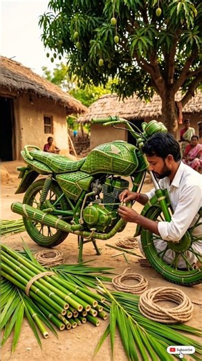 Bamboo Bike Build – Final #shorts #BambooBike #villagelife