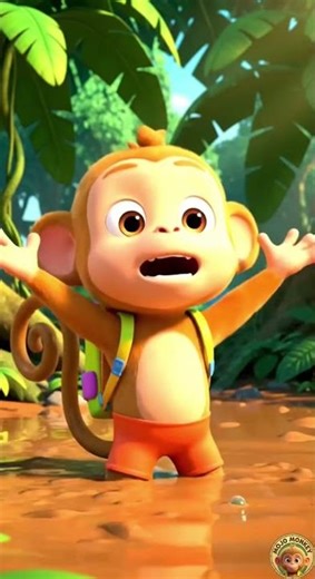 Mojo Got Stuck in the Swamp! 😱🐒 | Funny Jungle Escape #cartoon #funny #cute #comedy #monkey