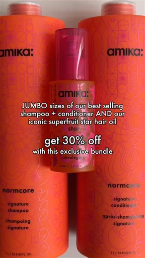 bigger bestsellers = even better deal. save 30% on big time softening smoothing with this shower-to-styling signature set. | amika: