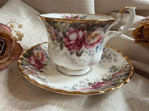Shabby Chic Decor Vintage Home Decor Royal Albert Bone China Cup and Saucer Bridal Shower Gift Bone China Autumn Roses Housewarming Gift - Etsy