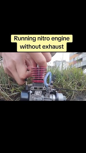 Powerful Nitro RC Car Engine Running at Full Throttle