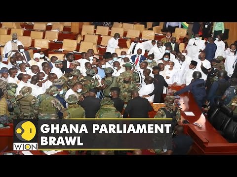 Ghana Parliament Brawl: Fight breaks out on the Parliament floor over proposed tax on e-Transactions