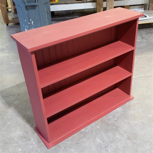 Small Solid Wood Bookcase, Small Bookshelf - Solid Red - Etsy