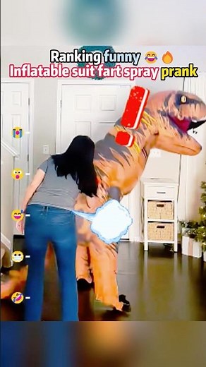 funny Inflatable suit fart spray prank😂🔥 #fartprank #costumeprank