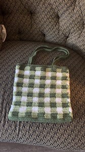 Crochet Checkered Tote Bag - Etsy