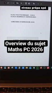 Overview du sujet Maths PC 2026