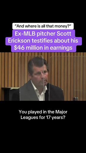 Former Major League Baseball pitcher Scott Erickson testified on Friday that much of the $46 million he earned in his 17 years playing baseball went to taxes, real estate,
