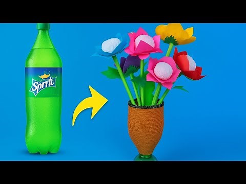 DIY Flower Vase from Plastic Bottle | Easy Best Out of Waste Craft Idea.