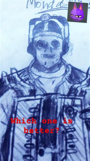 Chose which cybermen drawing looks better. #cybermen Credits to:Me. I drew it