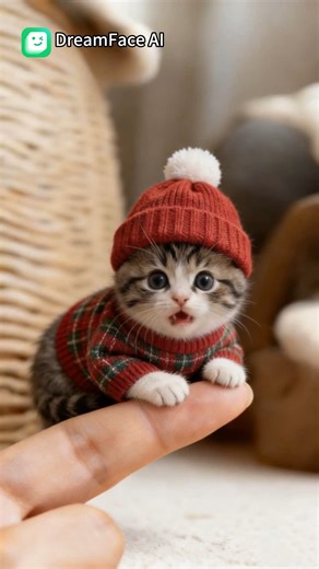 Valentine's Day is coming, and a cute kitten says: I love you. #dreamface #littlecat #cutekitty #valentinesday | DreamFace