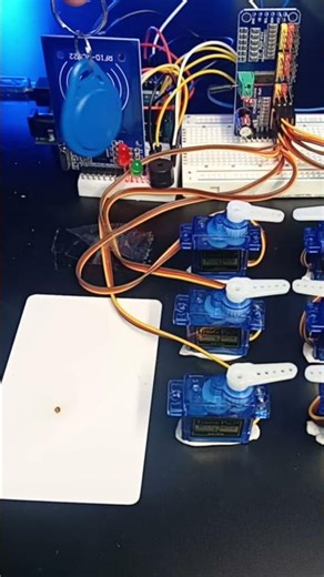 RFID-Controlled Servo Gate (6 Motors, Row by Row)