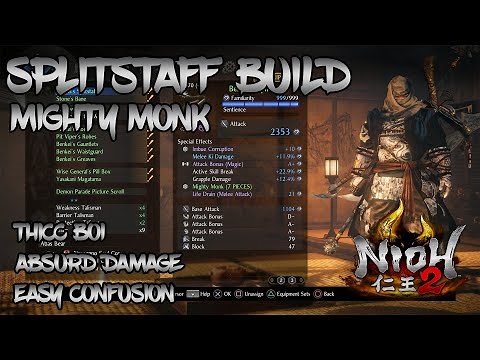 Nioh 2 - Splitstaff Build - Mighty Monk