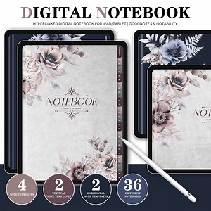 Goodnotes Notebook, Digital Notes,cornell Journal,goodnotes Cornell Notes,notability Template,goodnotes Template, Watercolor Flower Notebook - Etsy