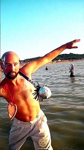 Boom Festival lake with Flow Arts Performers - Sunset