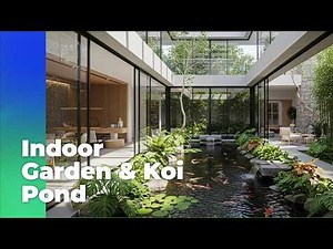 Modern Minimalist Tropical House with Serene Indoor Garden & Koi Pond | Luxury Nature-Inspired 🌴✨