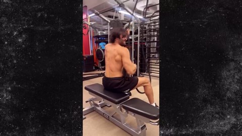 Sam Asghari Shows Off Bulging Biceps in Shirtless Workout Footage