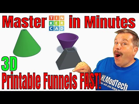 Make Fantastic Funnels FAST with Advanced Tinkercad Cone Shapes & MORE