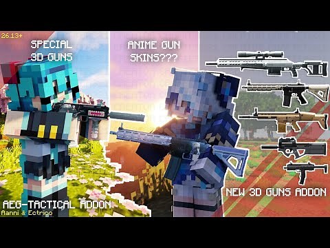 AEG-Tactical New 3D Guns Addon Showcase for Minecraft Bedrock/PE 26.13+ | Creator Crafter321