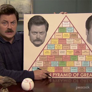 3.3K views · 46 reactions | BRB, changing our entire life plan to reflect Ron Swanson's Pyramid of Greatness. | Peacock TV | Facebook