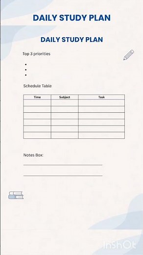 Study planner printable pdf #students #study #studytips