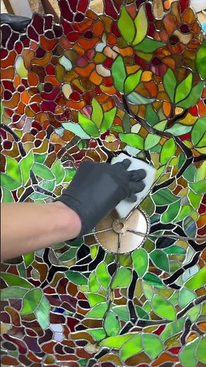 Handmade Tiffany Stained Glass Lamp ✨#stainedglass #tiffanylamp