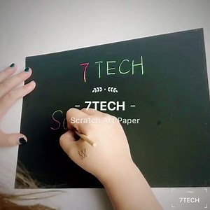 7TECH Rainbow Scratch Art Paper 30 Sheets with Wooden Stylus